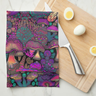 Paño De Cocina Patrón de hongos trippy psicodélico
