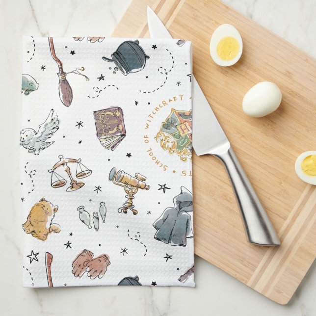 Paño De Cocina Patrón de iconos de HARRY POTTER™ (Doblado Cuarto)