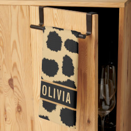 Paño De Cocina Patrón de impresión de animales Cheetah de nombre