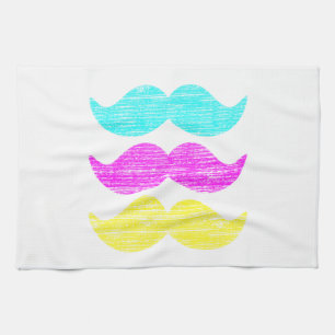 Paño De Cocina Patrón de Impresión de Bigote de Color CMY