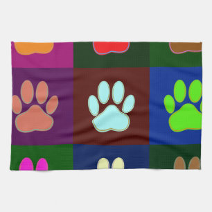 Paño De Cocina Patrón de impresión de hojas de perro multicolor