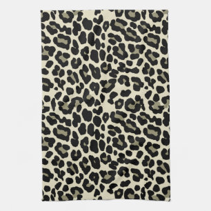 Paño De Cocina Patrón de impresión de leopardo de Tan y café