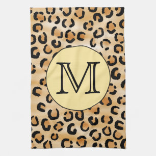 Paño De Cocina Patrón de impresión de monograma Leopardo person