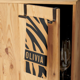 Paño De Cocina Patrón de impresión de tigre de nombre personaliza