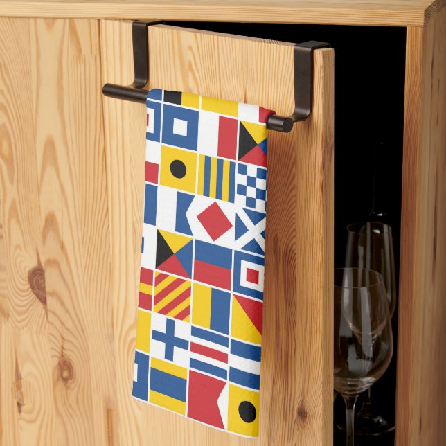 Paño De Cocina Patrón de indicadores de señal náutica (Pliegue de tercios)