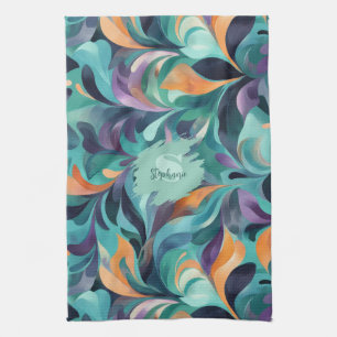 Paño De Cocina Patrón de inspiración Paisley-abstracta vibrante