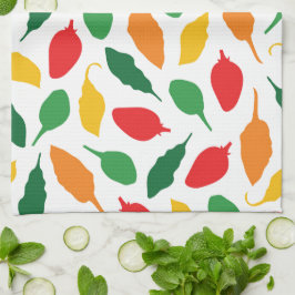 Paño De Cocina Patrón de jardín de hierba de los pimientos calien