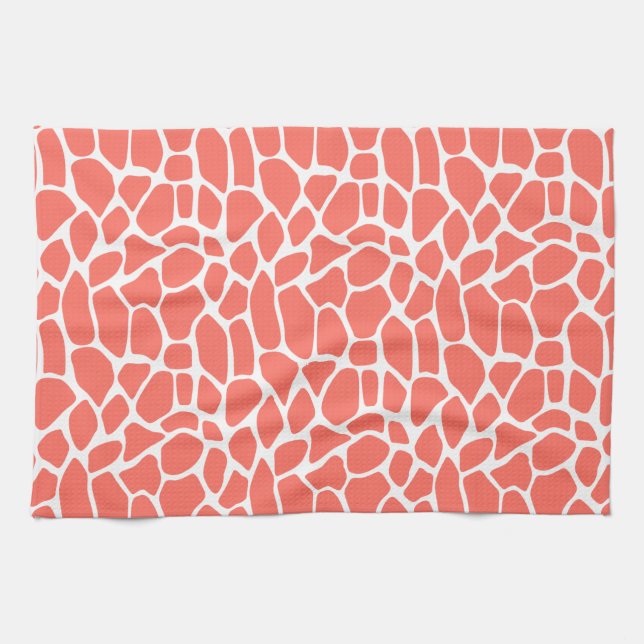 Paño De Cocina Patrón de jirafa de coral (Horizontal)
