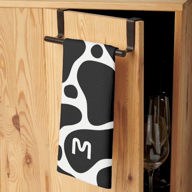 Paño De Cocina Patrón de jirafa en blanco y negro (Pliegue de tercios)