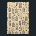 Paño De Cocina Patrón de la ciudad de las casas holandesas triste<br><div class="desc">Decore su cocina con esta toalla fresca. ¡Hace un gran regalo de bienvenida o aniversario! Puede personalizar y agregar texto también. Revisa mi tienda por muchos más colores y patrones más cosas de cocina a juego!</div>