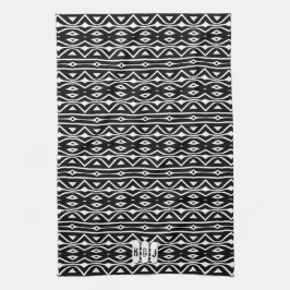 Paño De Cocina Patrón de la tribu blanca negra: decoración de coc