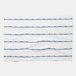 Paño De Cocina Patrón de las cuerdas náuticas azul marino