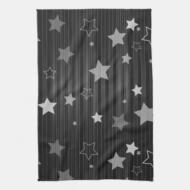 Paño De Cocina Patrón de las estrellas negras (Vertical)