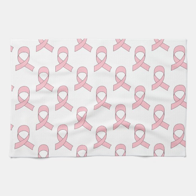 Paño De Cocina Patrón de lazo rosa (Horizontal)