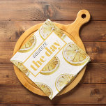 Paño De Cocina Patrón de lémones amarillos modernos y apretar el<br><div class="desc">Patrón de lémones amarillos modernos y apretar el día</div>