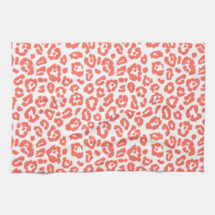 Paño De Cocina Patrón de leopardo de coral