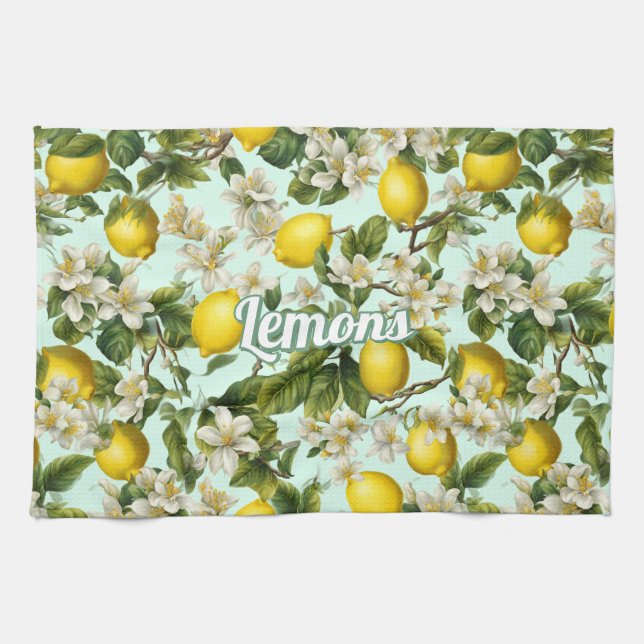 Paño De Cocina Patrón de limones (Horizontal)