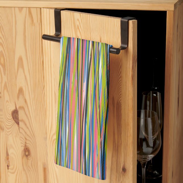 Paño De Cocina Patrón de línea boho indio abstracto (Pliegue de tercios)
