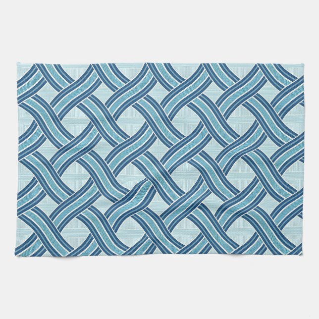 Paño De Cocina Patrón de líneas azules (Horizontal)