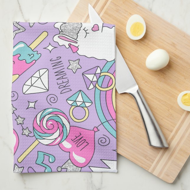Paño De Cocina Patrón de llama 1 (Doblado Cuarto)