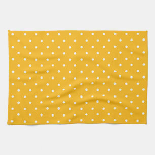 Paño De Cocina Patrón de lunares blancos mostaza amarillo Cocina