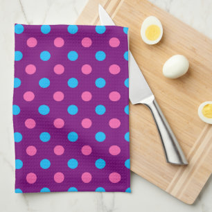 Paño De Cocina Patrón de lunares rosa púrpura azul