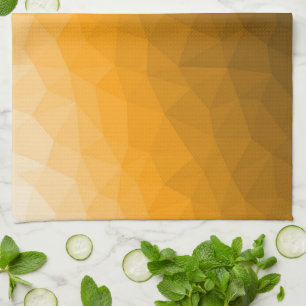Paño De Cocina patrón de malla geométrica de gradiente de naranja