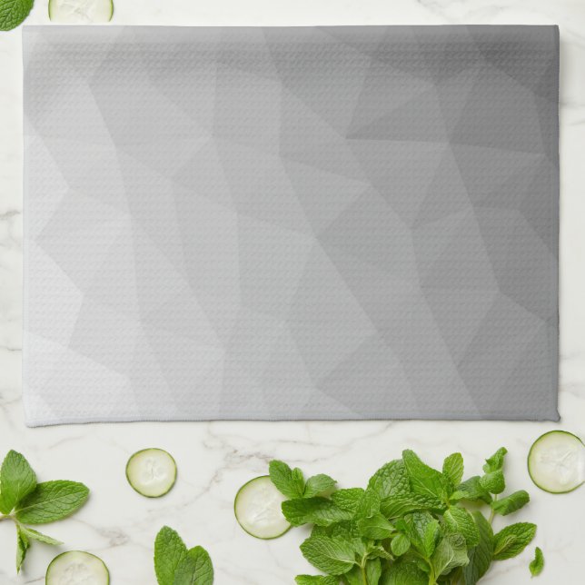 Paño De Cocina Patrón de malla geométrica de gradiente gris (Doblado)