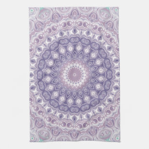 Paño De Cocina Patrón de Mandala de Lavanda y Lila