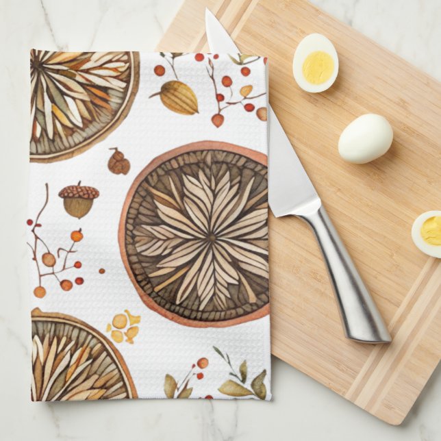 Paño De Cocina Patrón de Mandala de otoño (Doblado Cuarto)