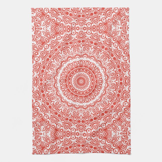 Paño De Cocina Patrón de Mandala Vermellón (Vertical)
