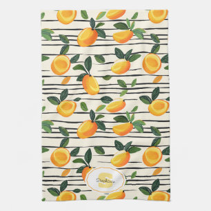 Paño De Cocina Patrón de mango de color de agua con hojas verdes