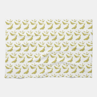 Paño De Cocina Patrón de mariposa en el Viejo Mundo Amarillo