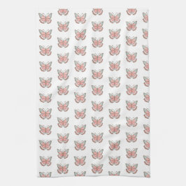 Paño De Cocina Patrón de mariposa Simple rosa moderno