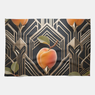 Paño De Cocina Patrón de Melocotón Art Déco