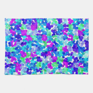 Paño De Cocina Patrón de meñiques violeta aqua azul lindo