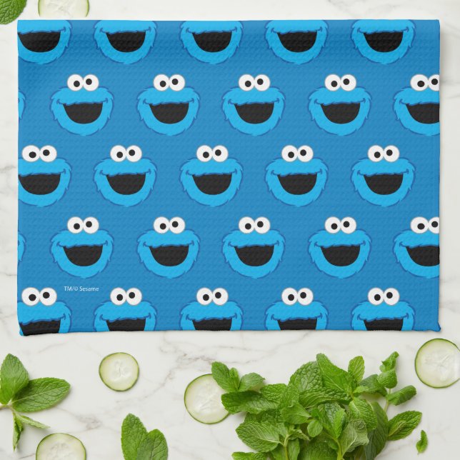 Paño De Cocina Patrón de monstruo de la cookie sonriente (Doblado)