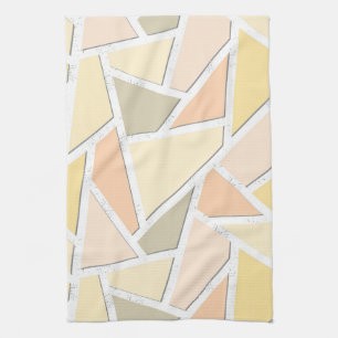 Paño De Cocina Patrón de mosaico amarillo limón