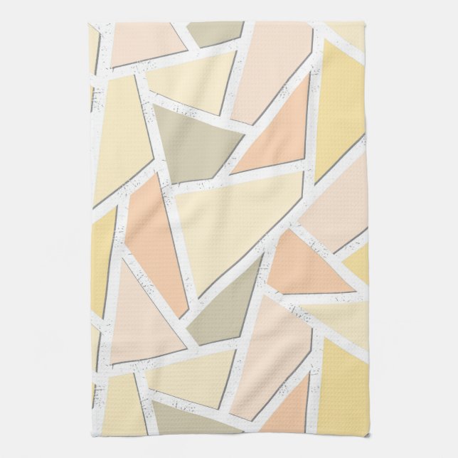 Paño De Cocina Patrón de mosaico amarillo limón (Vertical)