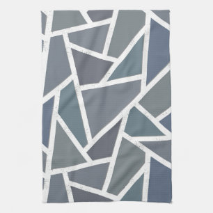 Paño De Cocina Patrón de mosaico azul-gris