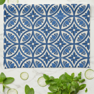 Paño De Cocina Patrón de mosaico de Lotus mediterráneo - El Lotus