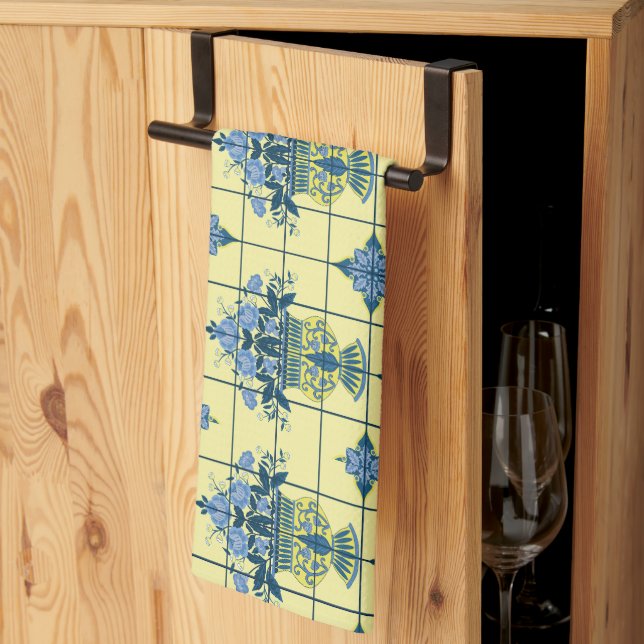 Paño De Cocina Patrón de mosaico Delft (Pliegue de tercios)