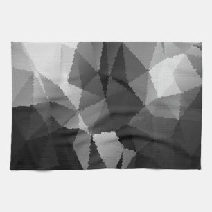 Paño De Cocina Patrón de mosaico en blanco y negro