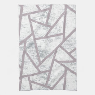 Paño De Cocina Patrón de mosaico gris pálido