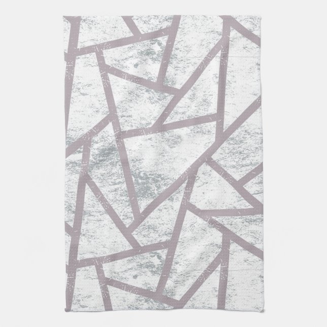 Paño De Cocina Patrón de mosaico gris pálido (Vertical)