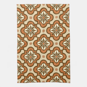 Paño De Cocina Patrón de mosaico marroquí - Óxido y Tan