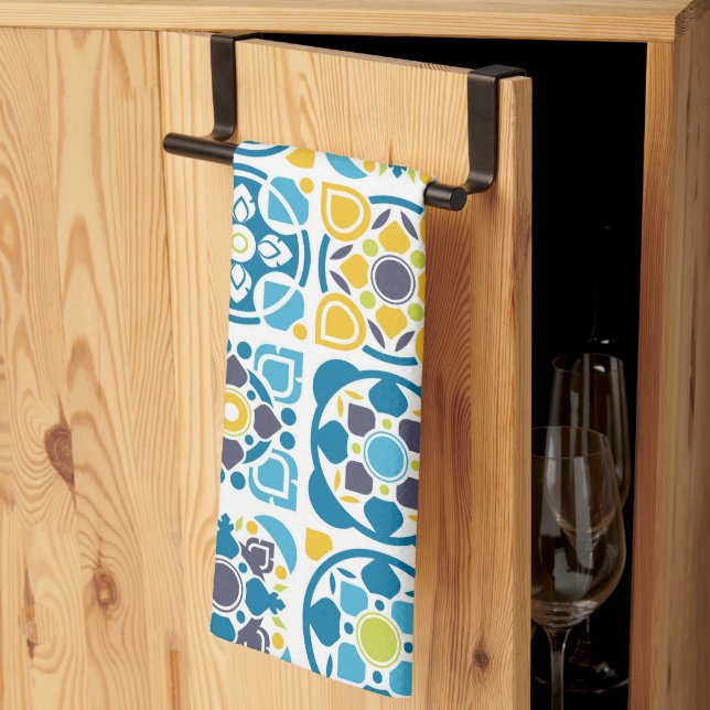 Paño De Cocina Patrón de mosaico tradicional alegre (Pliegue de tercios)