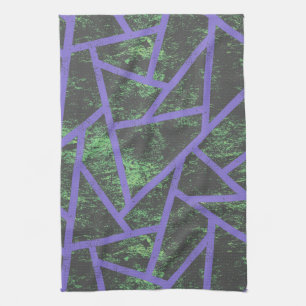 Paño De Cocina Patrón de mosaico violeta y verde