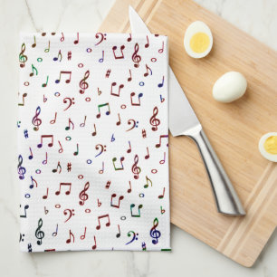Paño De Cocina patrón de música colorido