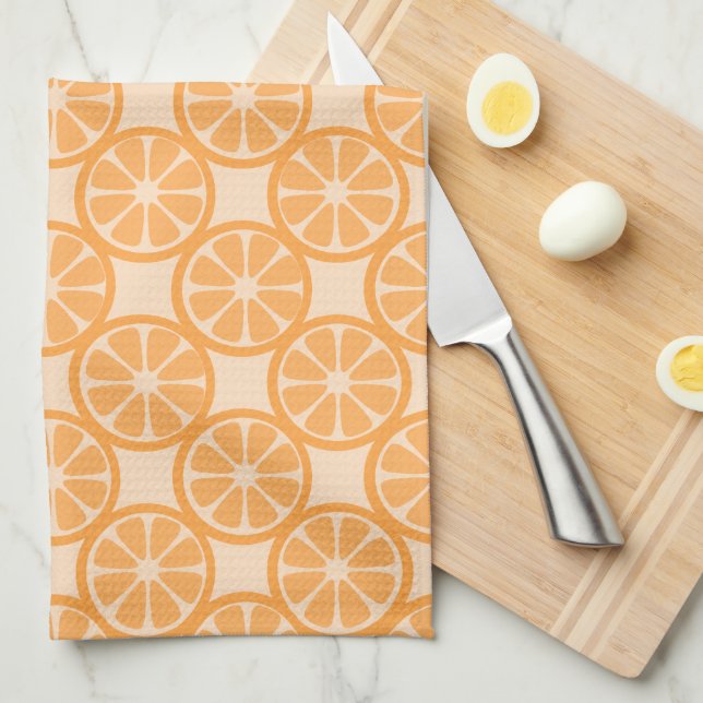 Paño De Cocina Patrón de naranjas Fruta Naranja (Doblado Cuarto)
